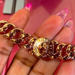 MARC BY MARC JACOBS “Katie” Turn Lock Copper Enamel Chain Link Bracelet, EUC